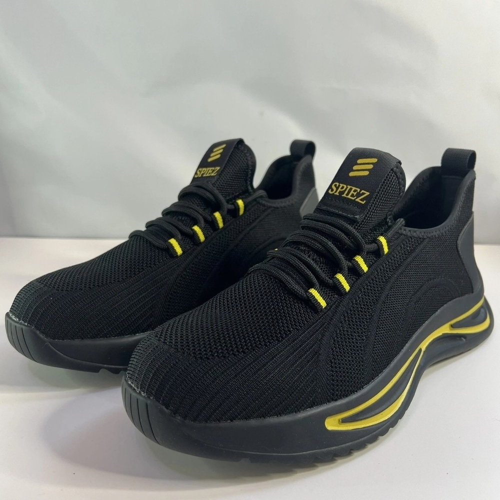 Steel Toe Black And Yellow Work Sneakers